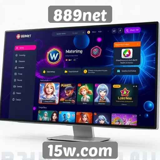 A interface do usuário da plataforma 889net